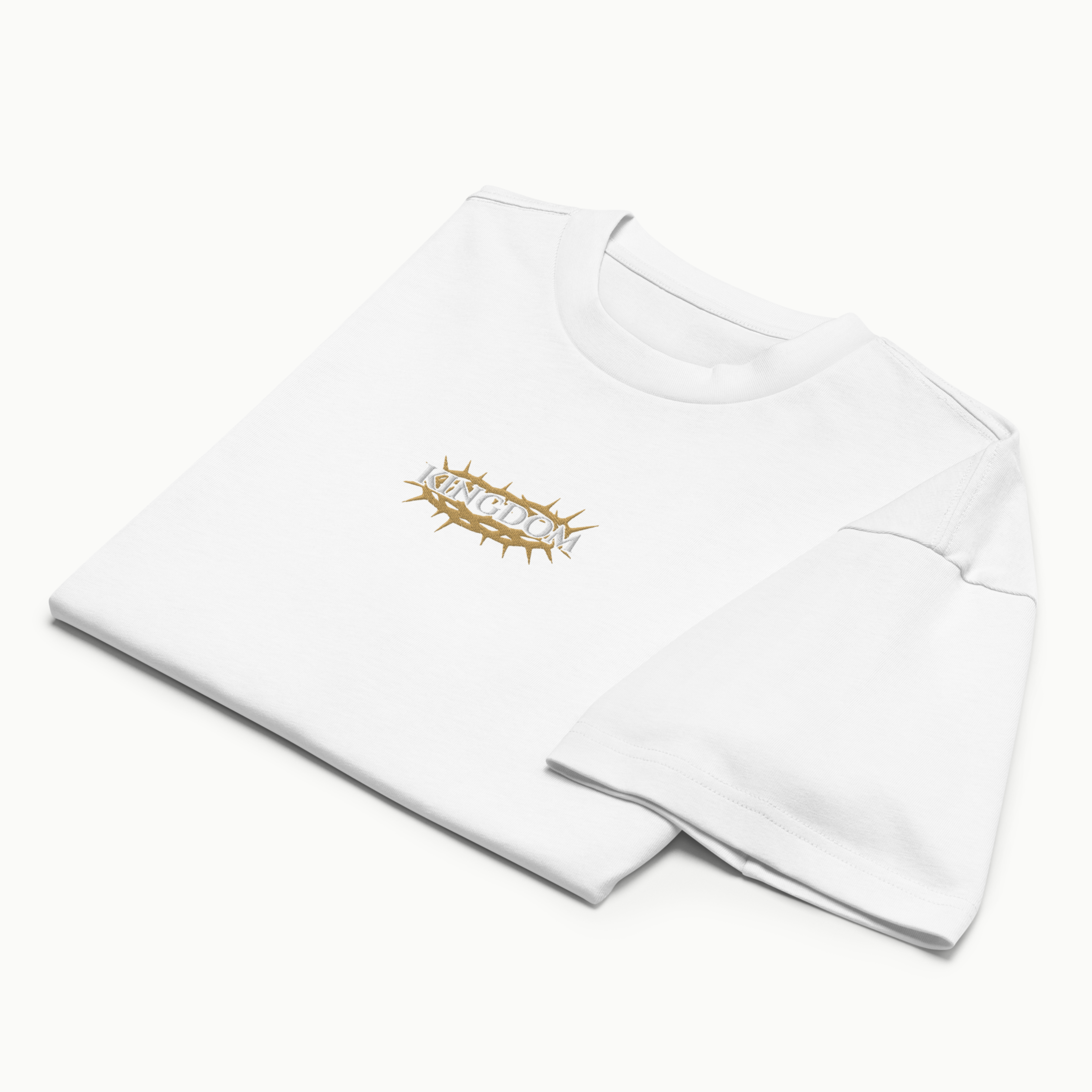 crown of thorns embroidery tee